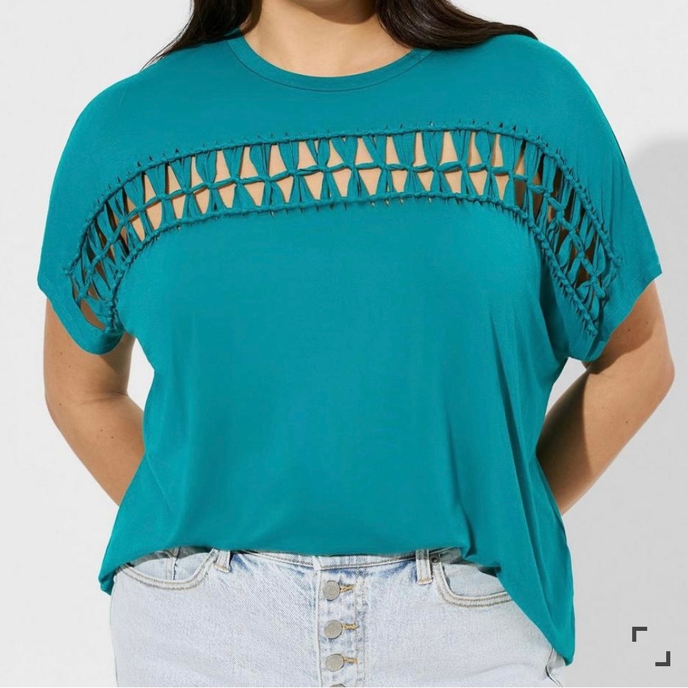 🆕NWT🔖Torrid Front Cut Out Jersey Top - 2x